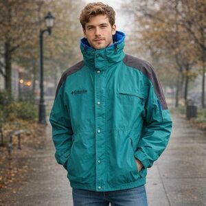 Vtg Y2K Columbia Skidaddle Green Mountain Parka Sz XL Gorpcore Funnel Neck